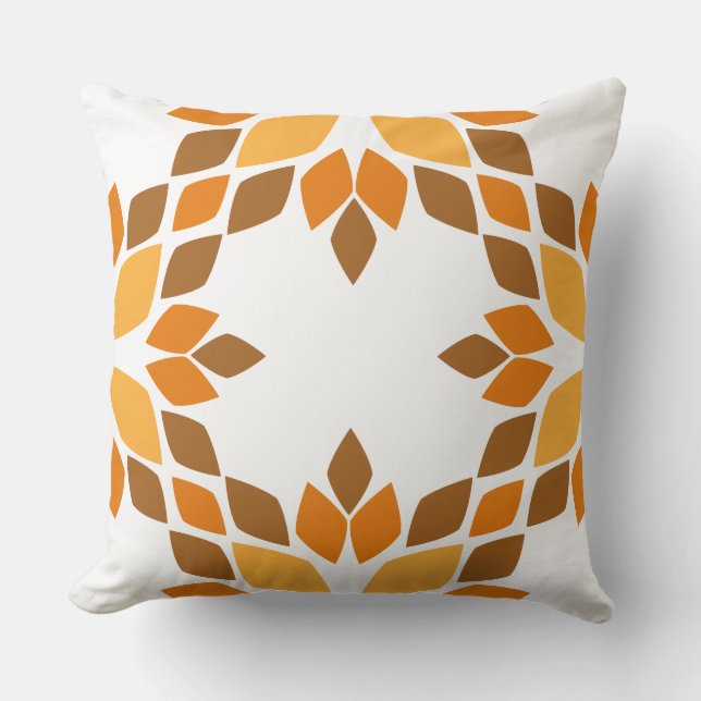 bella almohada de estampado floral marrón (Anverso)