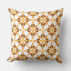 bella almohada de estampado floral marrón