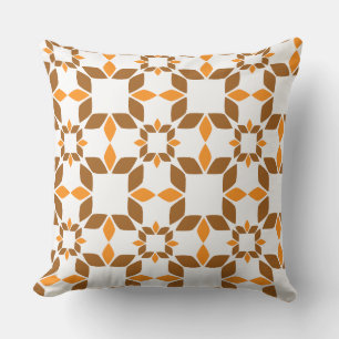 bella almohada de estampado floral marrón