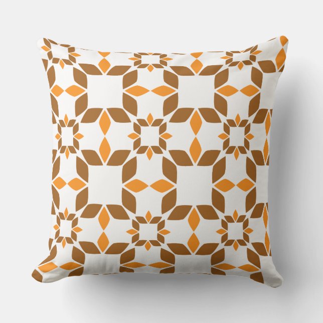 bella almohada de estampado floral marrón (Anverso)