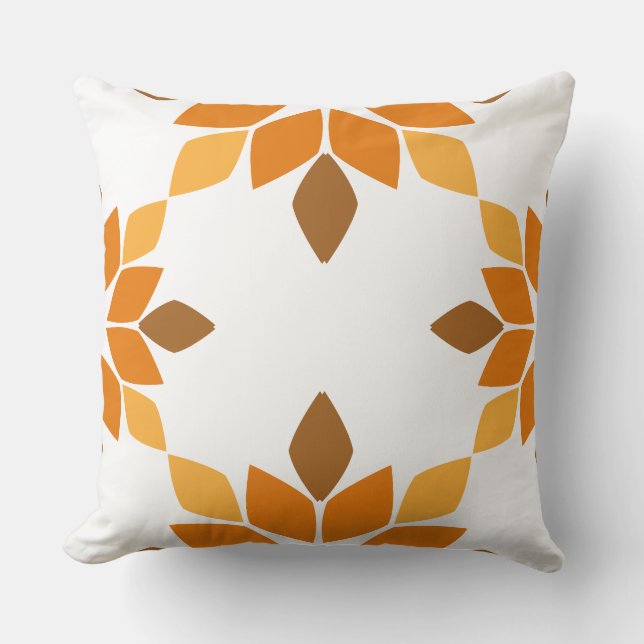 bella almohada de estampado floral marrón (Anverso)