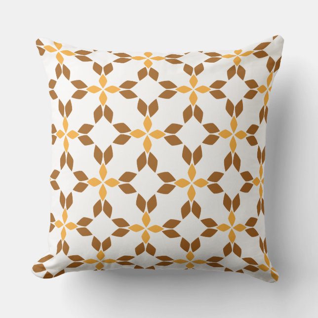 bella almohada de estampado floral marrón (Anverso)