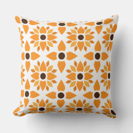 bella almohada de estampado floral marrón