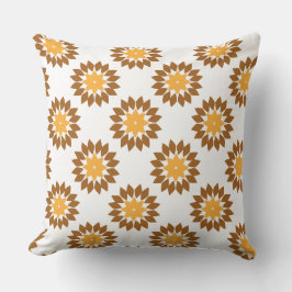 bella almohada de estampado floral marrón