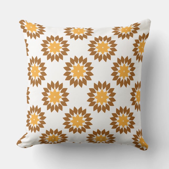 bella almohada de estampado floral marrón (Anverso)