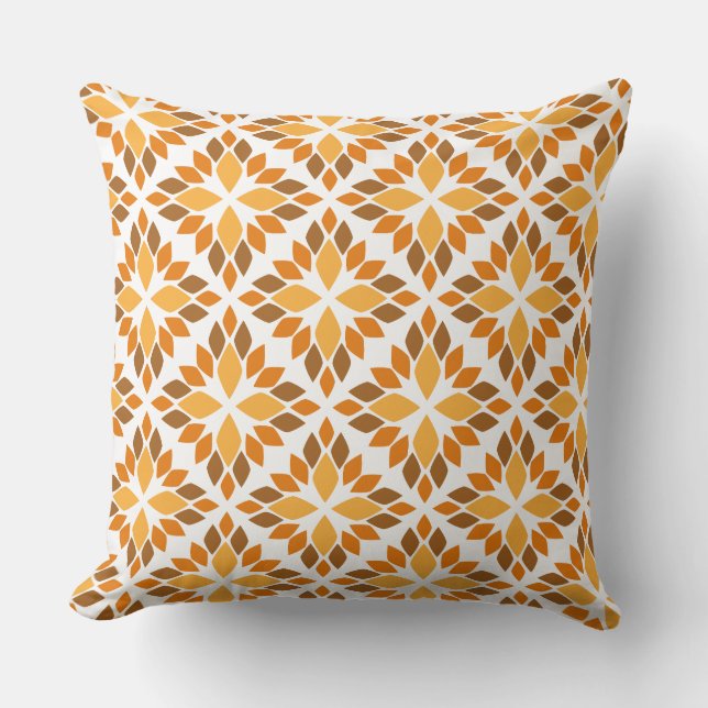 bella almohada de estampado floral marrón (Anverso)