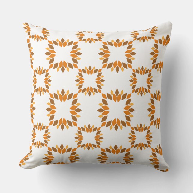 bella almohada de estampado floral marrón (Anverso)