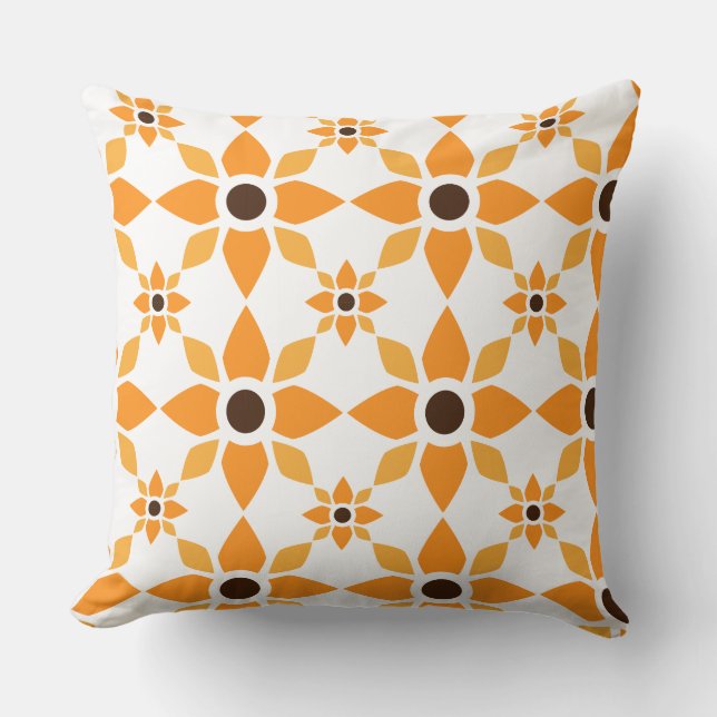 bella almohada de estampado floral marrón (Anverso)