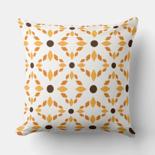 bella almohada de estampado floral marrón