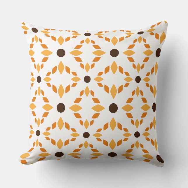 bella almohada de estampado floral marrón (Anverso)