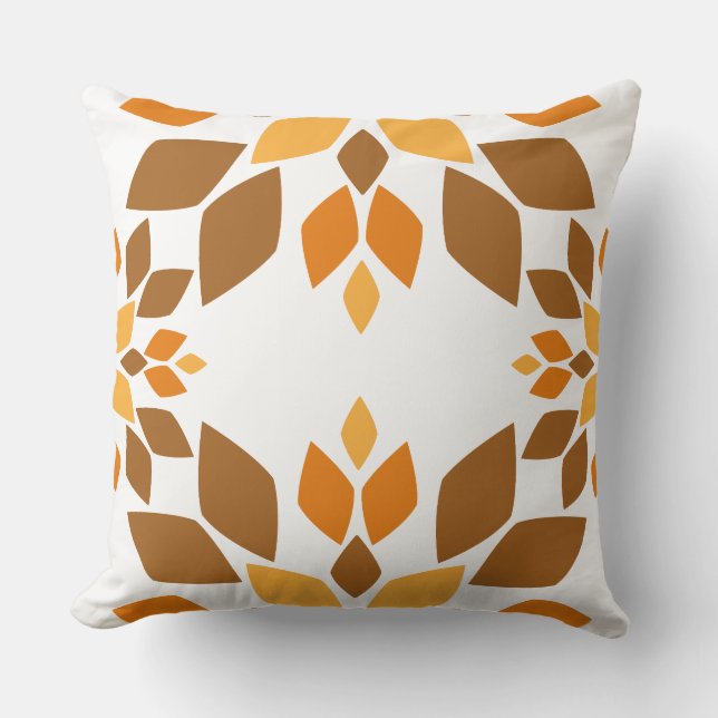 bella almohada de estampado floral marrón (Anverso)