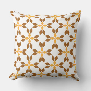 bella almohada de estampado floral marrón