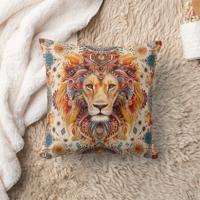 bella almohada de estilo indio oriental con un leó (Manta)