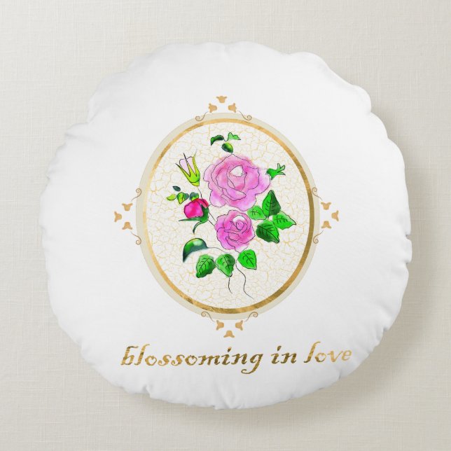 bella almohada decorativa, pintada a mano (Anverso)