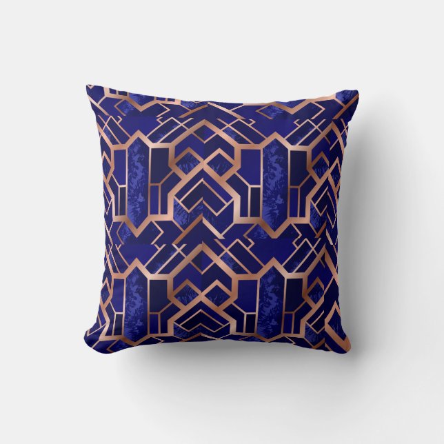 bella almohada geométrica de mármol púrpura (Anverso)