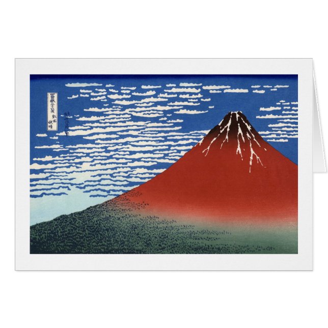 Bella Artes japonés Fuji Hokusai Rojo (Anverso (Horizontal))