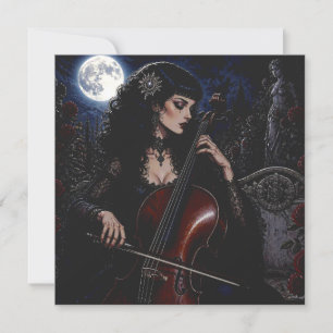 Bella Belleza Gótica Tocando el Cello 