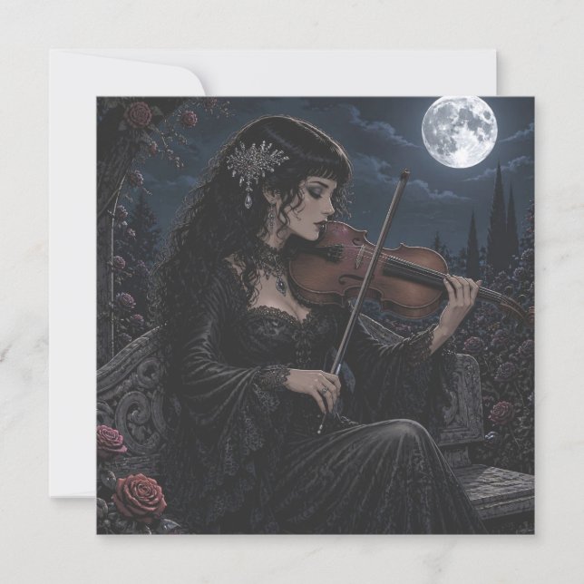 Bella Belleza Romántica Gótica Tocando Viola   (Anverso)