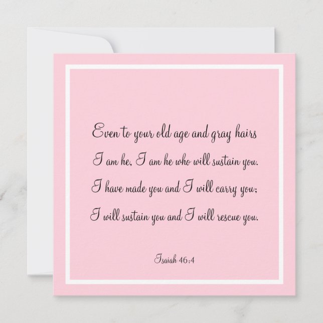 Bella Biblia Verse Cita Isaiah 46:4 (Anverso)