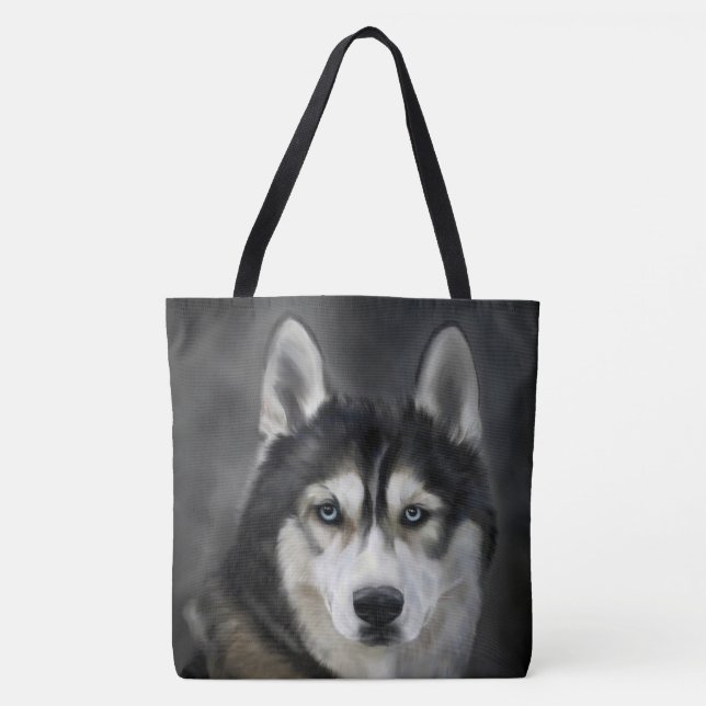 Bella bolsa Siberian Husky Tote (Anverso)