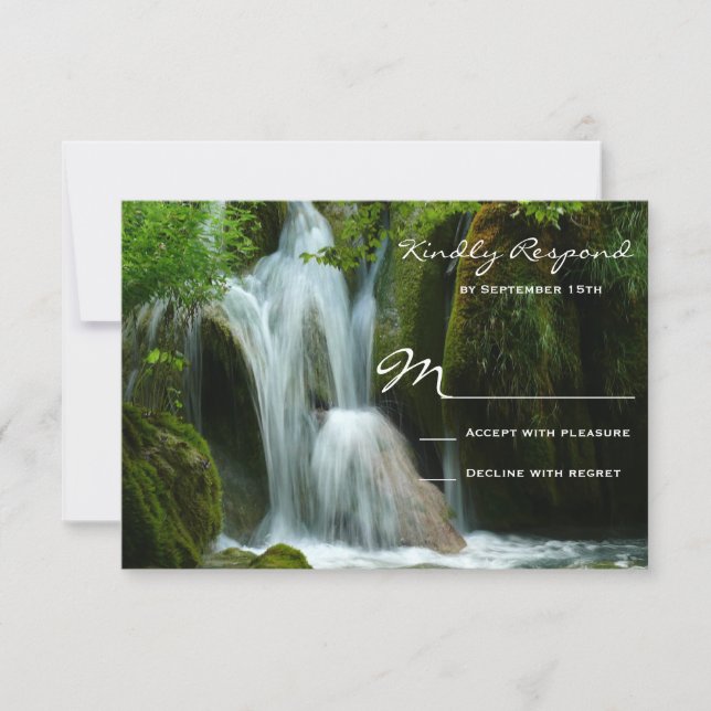 Bella Cascada Naturaleza Boda Tarjetas RSVP (Anverso)