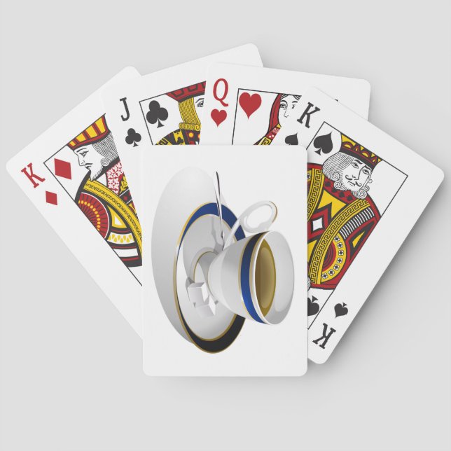 Bella copa de café con cartas de juego (Reverso)