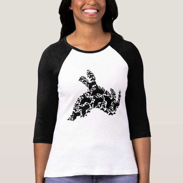 Bella de las mujeres Multi-Nudibranch 3/4 camiseta (Anverso)