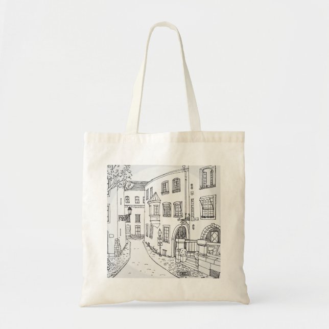 Bella Esbozo De Mano Doble Lado Bolsa De Tote (Frente)