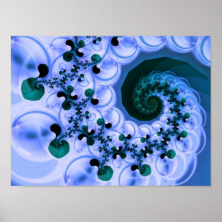 Bella espiral azul fina arte fractal