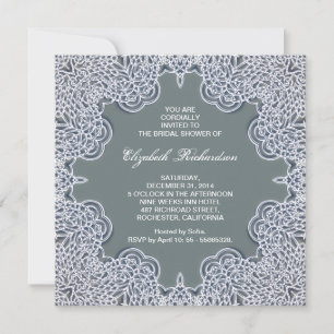 bella invitación a la ducha de novia azul claro