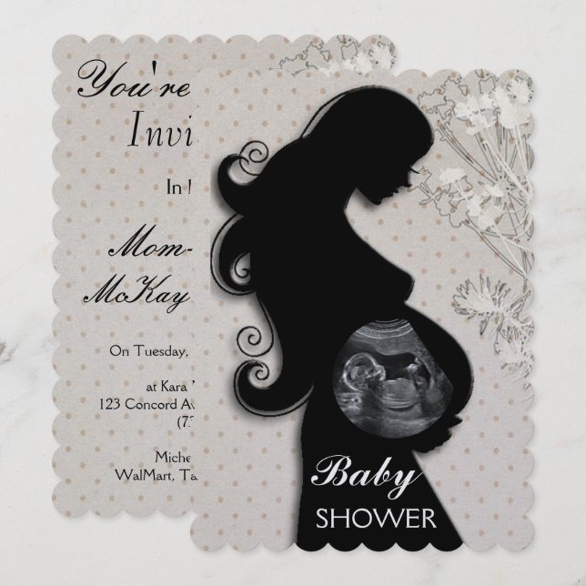 Bella INVITACIÓN BABY SHOWER Personalizable (Anverso / Reverso)
