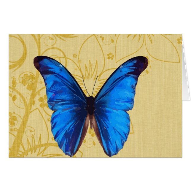 Bella mariposa azul Vintage (Anverso (Horizontal))