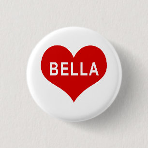 BELLA NAME Corazón Rojo Amor Botón