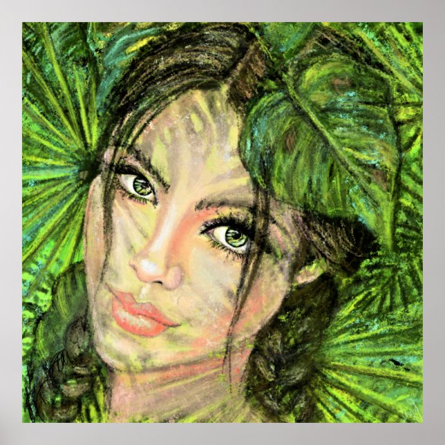 Bella Naturaleza Arte Mujer - Pintura Original (Frente)