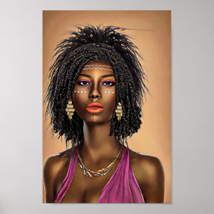 Bella princesa africana negra arte