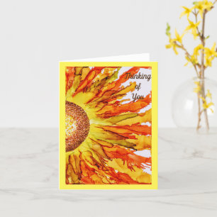 Bella TARJETA de girasol de color otoño