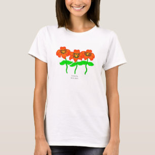 Bella tigre despierta camiseta blanca básica de la