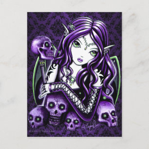 "Belladonna" Tarjeta postal gótica morada para el