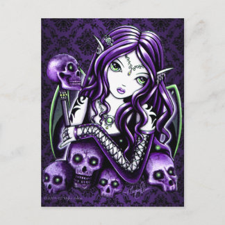 "Belladonna" Tarjeta postal gótica morada para el