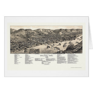 Bellaire, mapa panorámico del OH - 1882