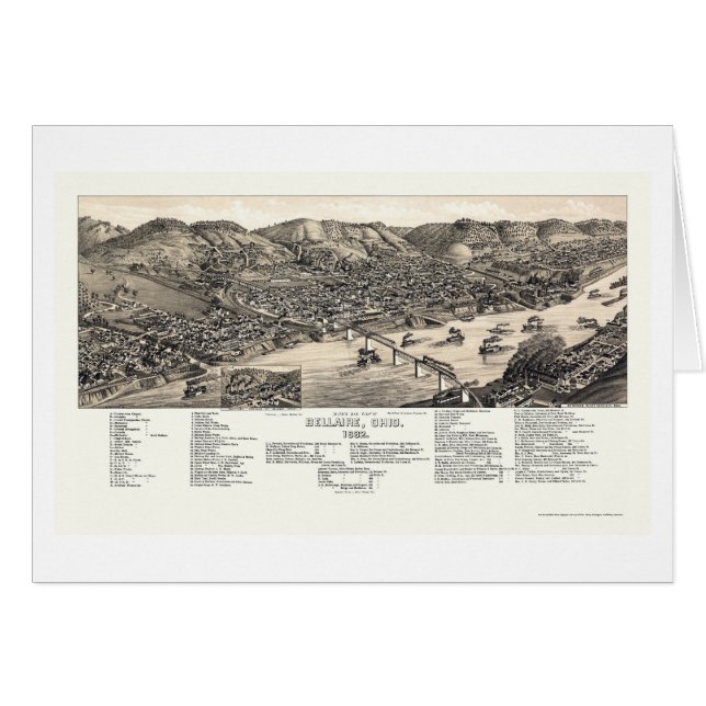 Bellaire, mapa panorámico del OH - 1882 (Anverso (Horizontal))