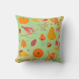 Bellas almohadas de tiro verdes y blancas