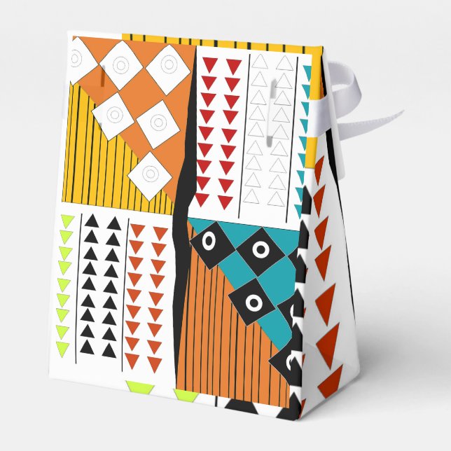 Bellas cajas de favores de impresión africanas (Reverso)