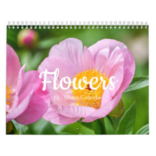 Bellas FLORES Calendario de 12 Meses