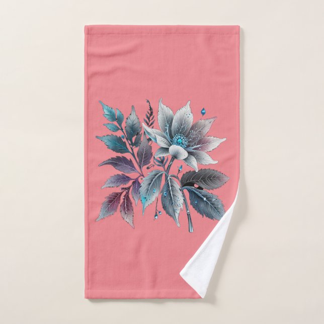 bellas hojas y flores (Toalla de mano)
