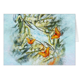 bellas mariposas y cartón horizontal