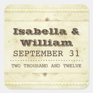 bellas pegatinas de bodas antiguas de diseño vinta