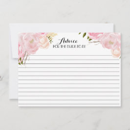 Bellas tarjetas de consejo floral rosadas