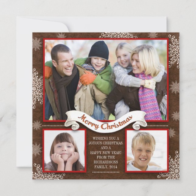 bellas tarjetas de fotos de saludos de vacaciones  (Anverso)