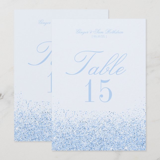 Bellas tarjetas de número de mesa de Boda de Purpu (Anverso / Reverso)